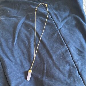 Gold Necklace with Pink Pendant